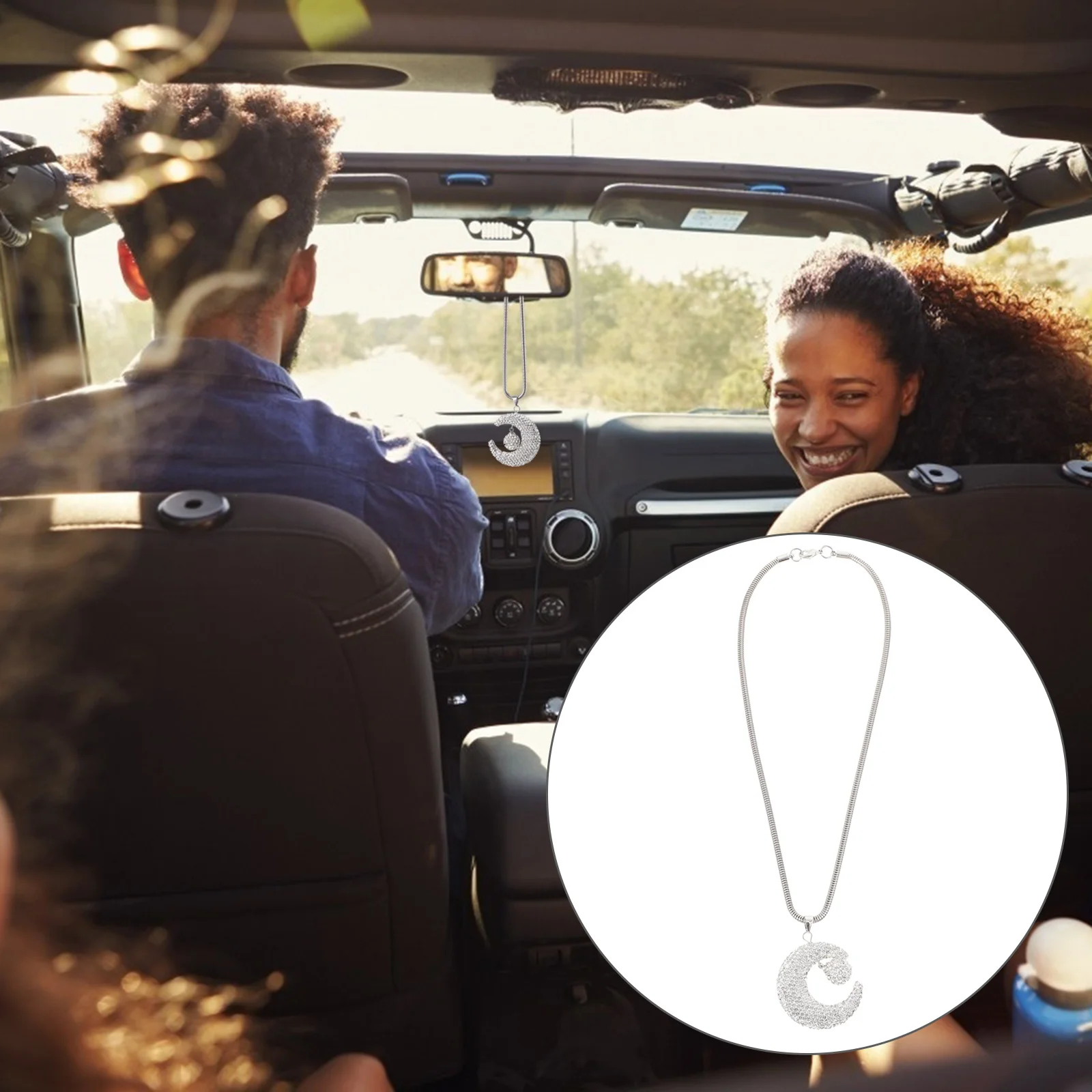 

Moon Pendant Necklace Moon Decor Car Hanging Decor Wall Clothes Rack Mirror Pendant Ornament Car Mirror Car accessories