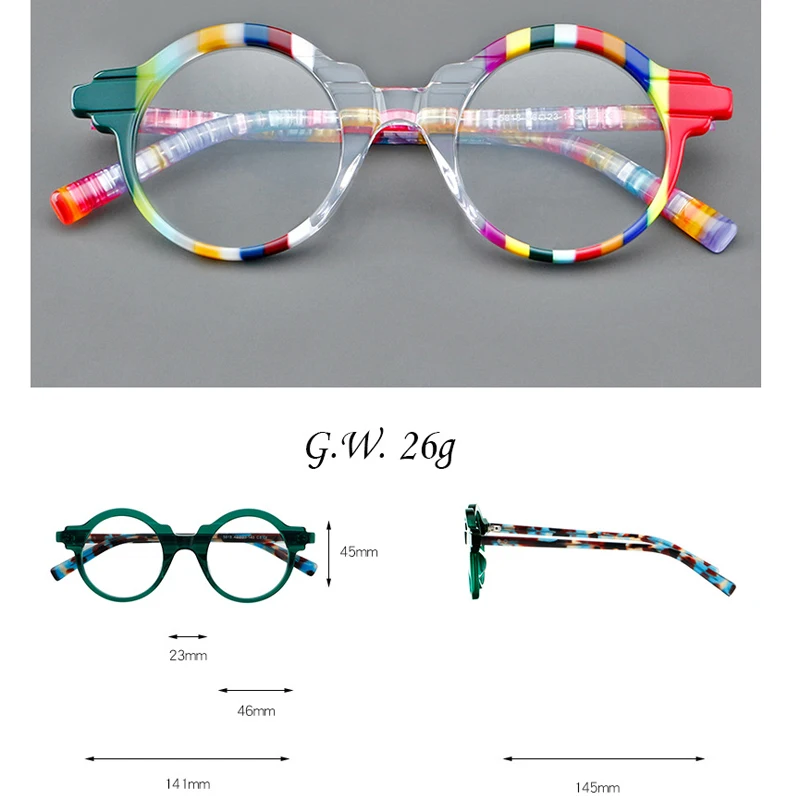 VCKA Ретро ацетатные оправы для очков близорукости с защитой от синего цвета