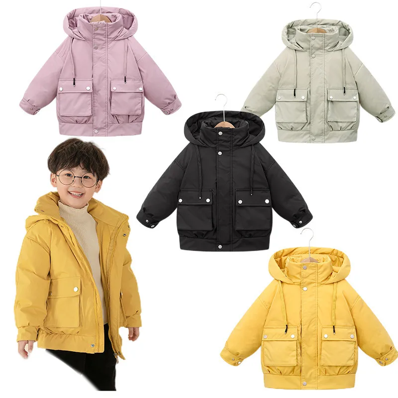 New Winter Korean Kids Clothes Toddler Boy Girls Jacket Down Coat 5-10Years Cotton Padded Cardigan Loose Parkas Young Outwear 6