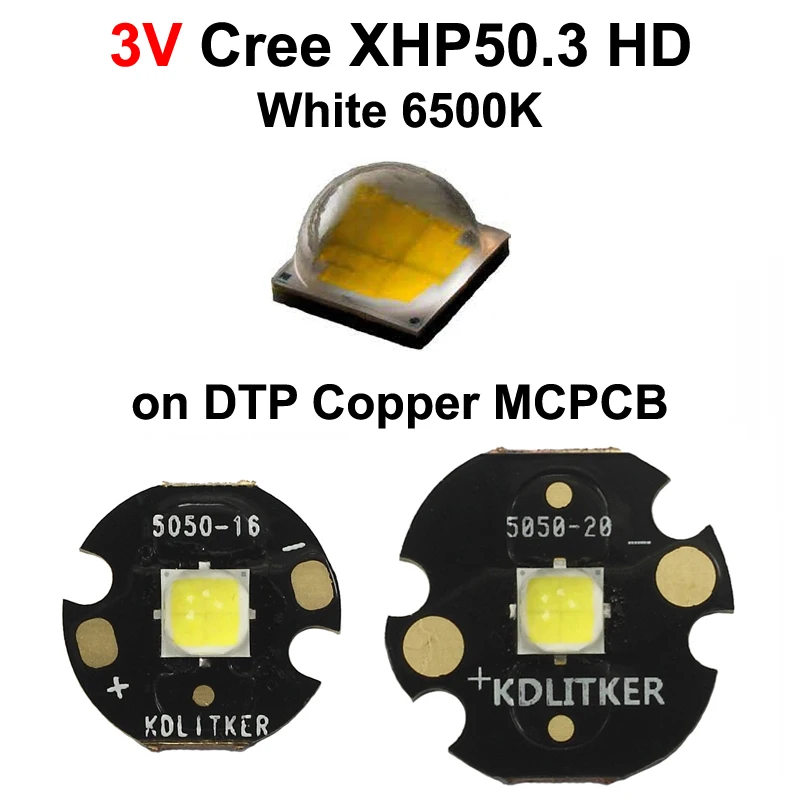 

3V Cree XHP50.3 HD White 6500K SMD 5050 LED Emitter Bulb Powerful Flashlight DIY