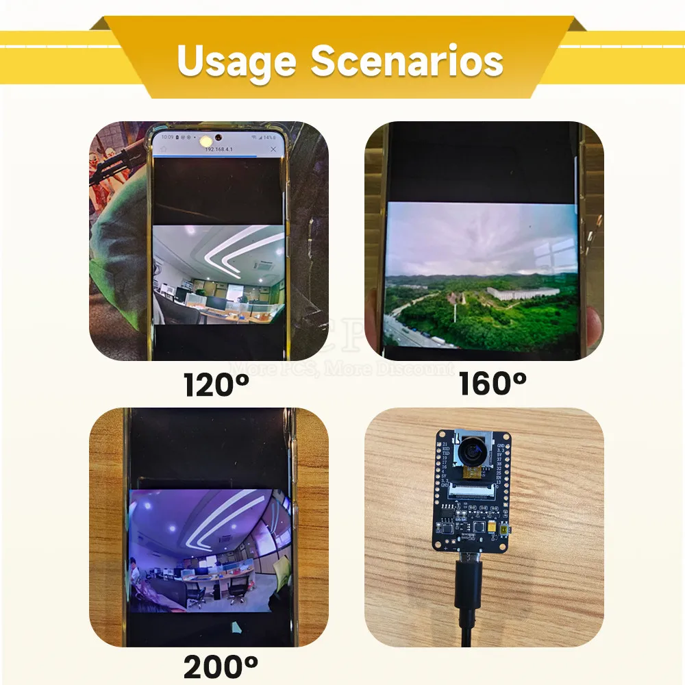 OV5640 ESP32 Комплект модуля камеры WiFi Bluetooth макетная плата Автофокус 66 120 160 градусов