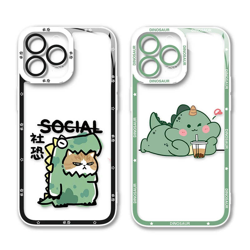 Чехол с милым маленьким динозавром для Xiaomi Redmi Note 12 4G 5G Turbo 11 Pro Plus 12S 11S 10S 9S 10 8 7 6 9 10C