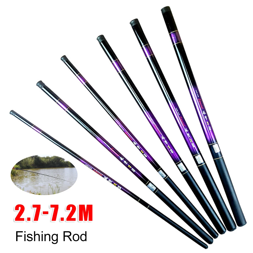 

2.4m-5.7m Telescopic Fishing Rods Ultra-light Hard Pole Fishing Pole Carp Rod for Stream Freshwater Fishing Tackle Accessories