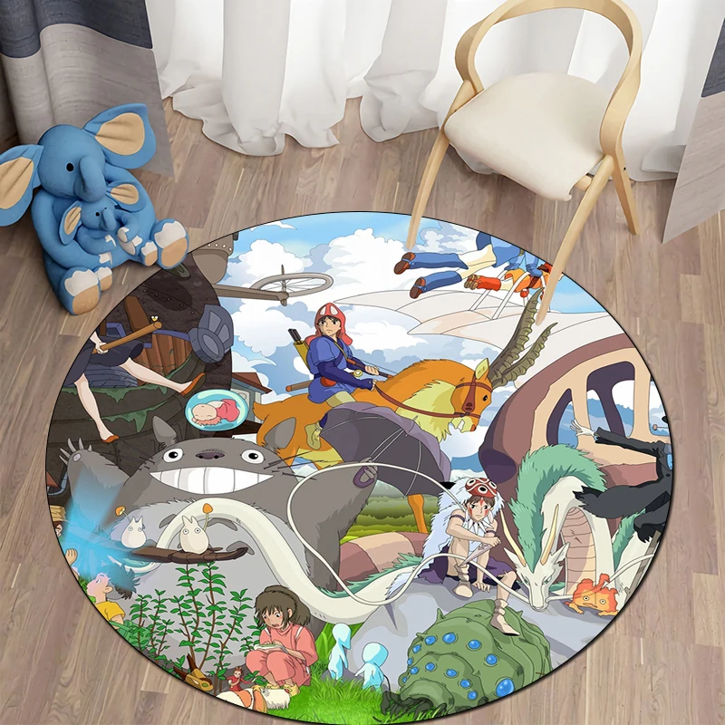 

Totoro3D printed round carpet,BATHROOM mat,Children's room decoration,baby play mat,Anti-Slip rugs for bedroom, BATHROOM mat