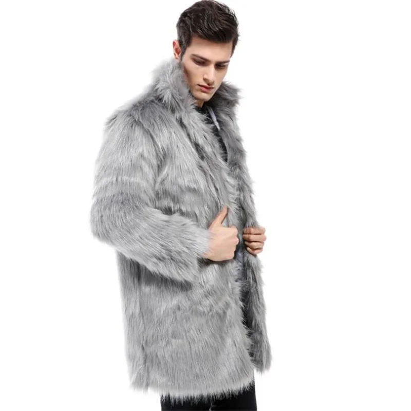 Autumn faux mink leather jacket mens black grey winter thicken warm fur leather coat men slim jackets jaqueta de couro fashion