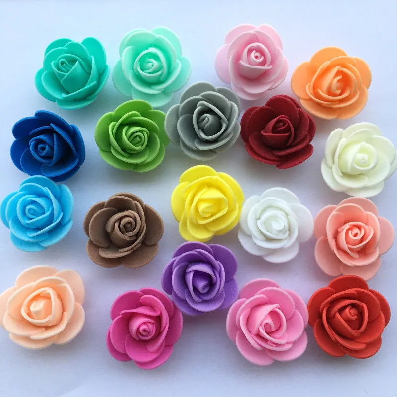 

100/300/500pcs Foam Roses 3.5cm Foam Flowers Artificial Flower Heads For Rose Bear Valentine Gift Wedding Party Home Decorations