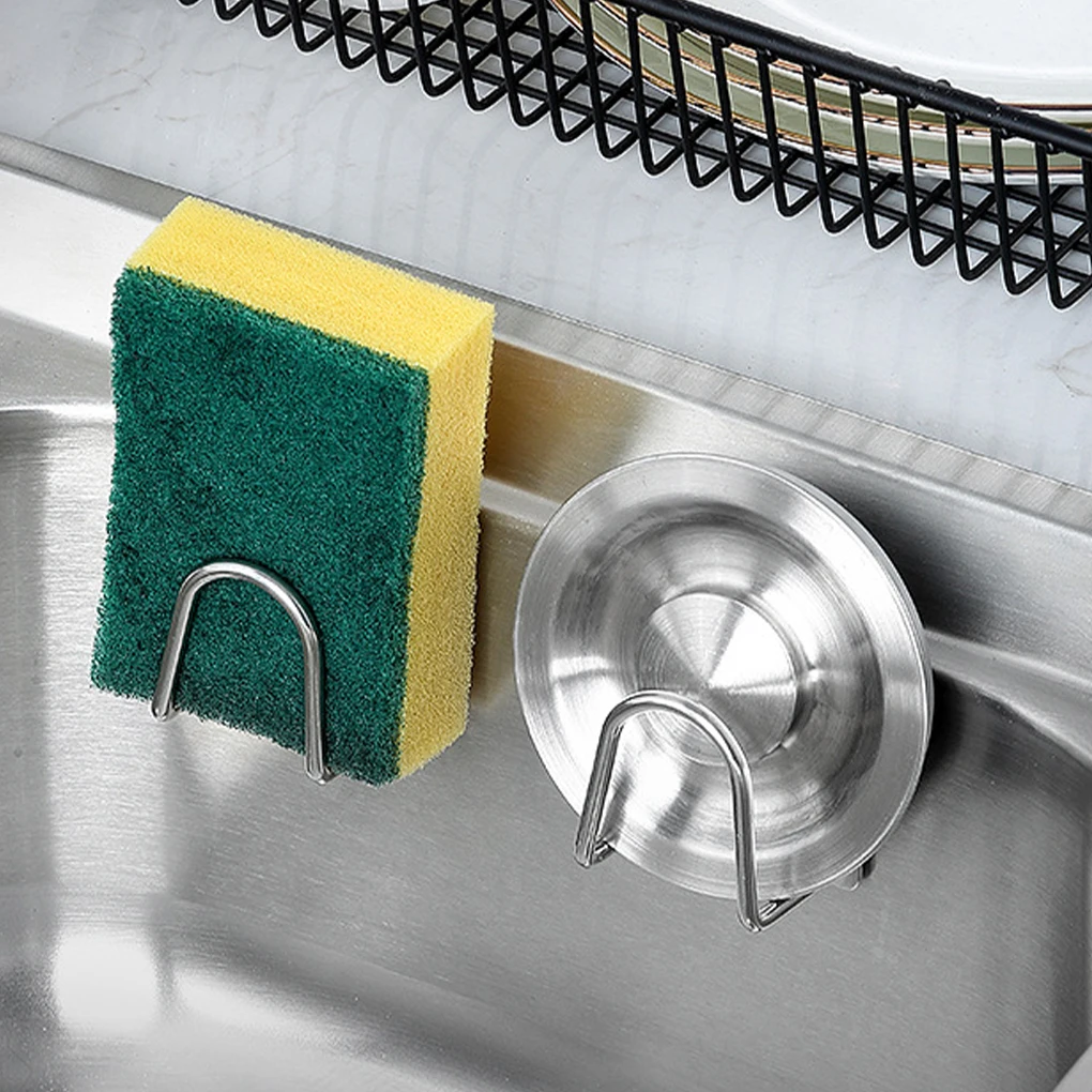 

Storage Rack Stainless Steel Sponge Holder Drain Sink Drying Rack Wall Mounted Kitchen Cling Film Shelf Holder Kitchen Gadgets