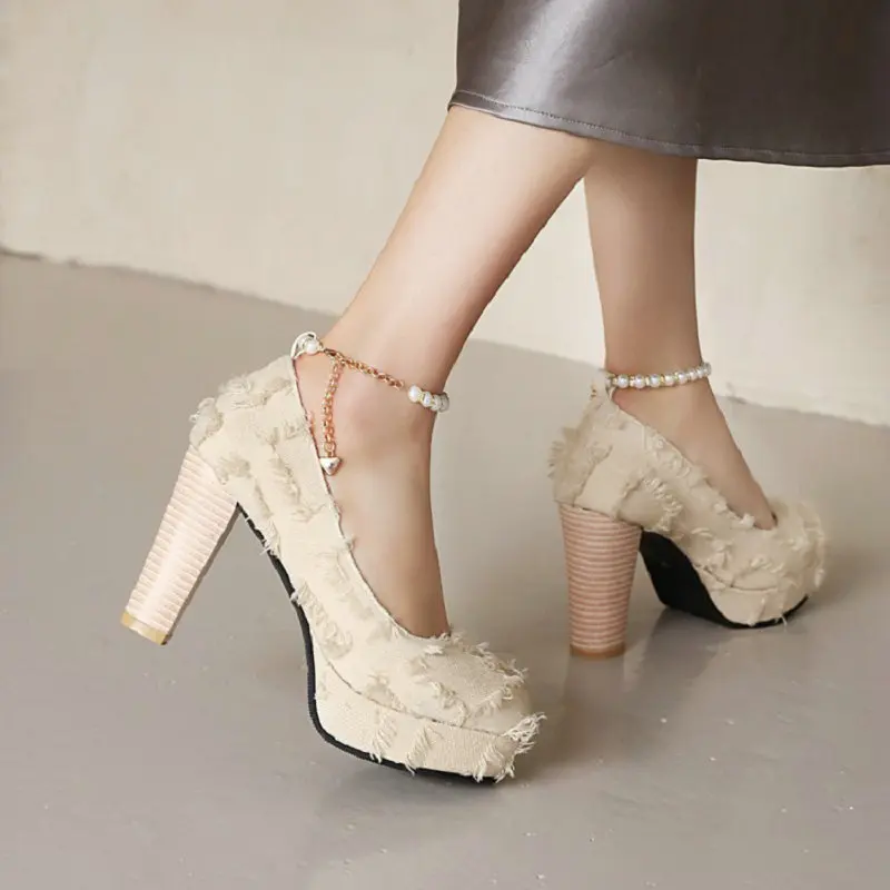 Женские туфли-лодочки QPLYXCO шикарные современные туфли с круглым носком на