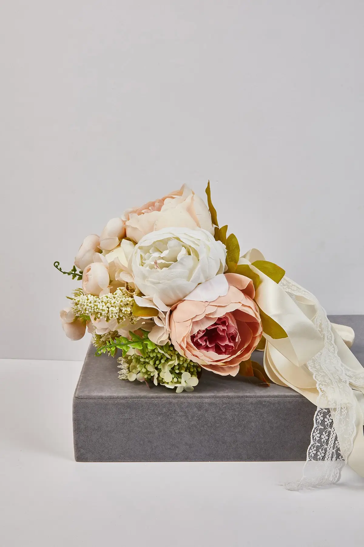 

Bridal Accessories Pink/Ivory Bridal Bouquet By004 Wedding Handmade For Bride And Bridesmaids