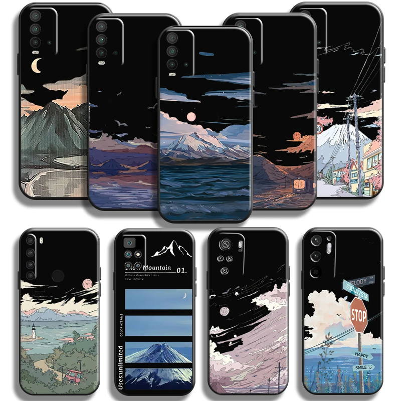 

Hand Painting Landscape For Xiaomi Redmi Note 10 10S 10T 9 9S 9T 5G 8 8T Pro Case For Redmi 10 9 9T 9A 9C 8 8A Phone Case TPU