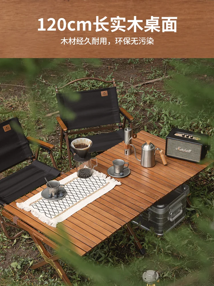 

Louis Fashion Solid Wood Egg Roll Outdoor Portable Camping Foldable Table Folding Camp Picnic Barbecue Desk Furniture