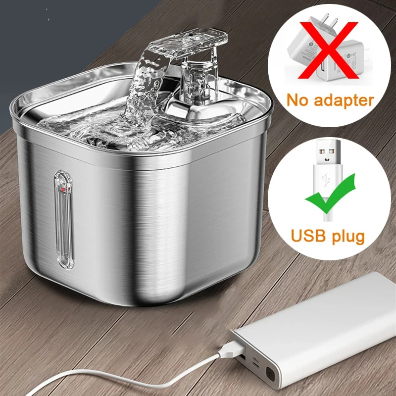 Автоматический диспенсер для воды кошек из нержавеющей стали