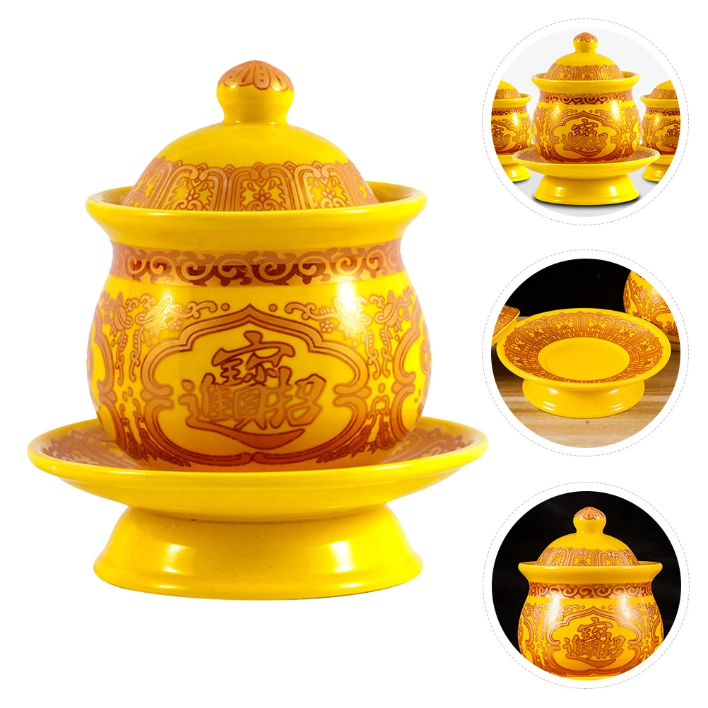 

Cup Water Offering Holy Bowl Ceramic Cups Tibetan Mug Container Tea Meditation Supplies Tribute Worship Guanyin Chinese