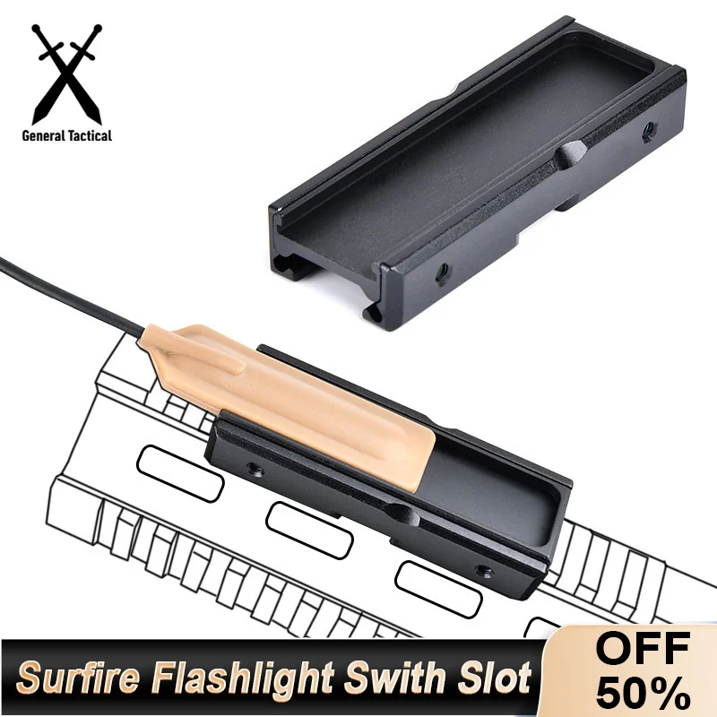 

Tactical Remote Switch Mounting Slot Accessories Fit 20mm Rail M-LOK Keymod CNC Pocket Panel Airsoft PEQ DBAL NGAL Laser Base