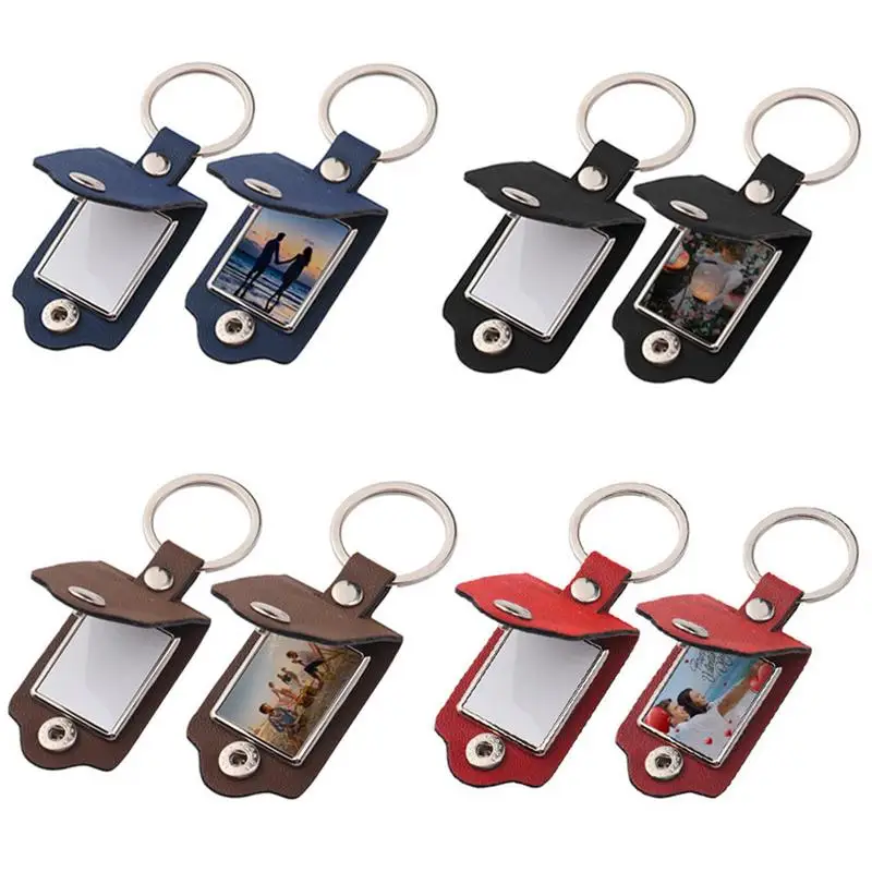 

Keychain Picture Holder Mini PU Leather Photo Frame With Keychain Special DIY Keychain With Pictures Gifts For Couples Friends