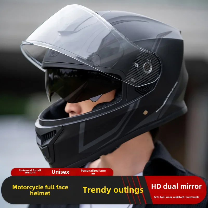 Шлем мотоциклетный теплый унисекс противотуманный зимний полное покрытие для
