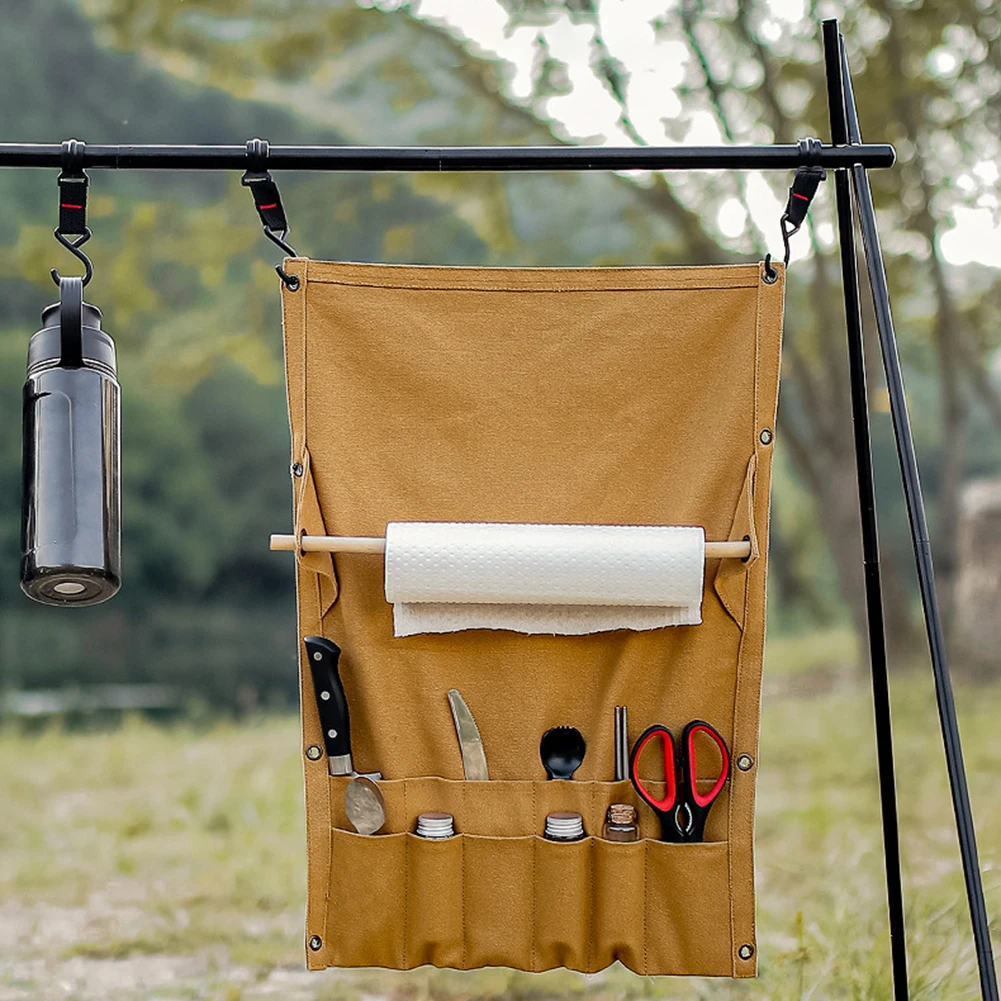 

Canvas Chair Side Pockets Portable Hanging Bag Camping Sundries Accessories for Travel Picnic Perfect Storage Bag