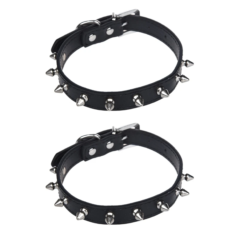 

2X ошейник для собак, украшенный стразами, цвет черный, размер M