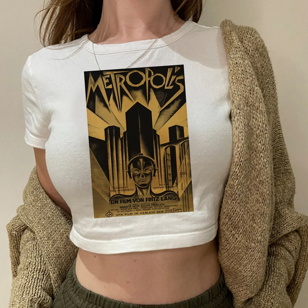 

Metropolis Fritz Lang 1926 movie hippie fairycore cyber y2k crop top Female 2000s vintage fairy grunge t-shirts