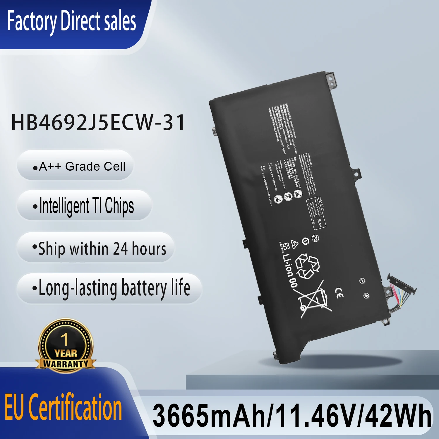 Фото HB4692J5ECW-31 Аккумулятор для ноутбука Huawei MateBook D15 2020 15-53010TUY BoB-WAE9P Boh-WAQ9RP HLY-19R HNL-WFP9 BBR-WAH9 BDR-WFH9HN №1