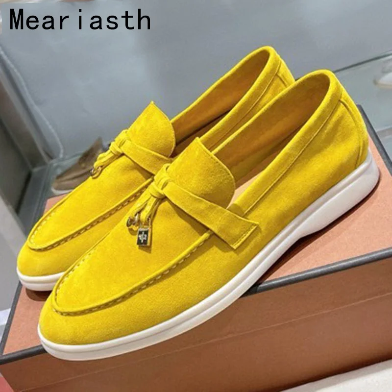 

2023 Classical Suede Flat Shoes Women Slip On Loafers Fringe Decor Causal Shoes Summer Walk Slip-on Lazy loafers Spring men Shoe