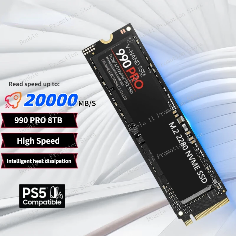 

Brand New 990PRO SSD Original Brand 1TB 2TB 4TB Internal Solid State Disk M2 2280 PCle Gen 4.0X4 NVME for PlayStation 5/Laptop