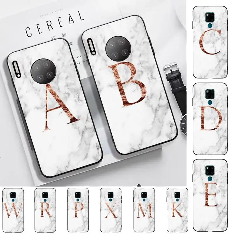 

Initial Letter A Z Phone Case for Huawei Mate 20 10 9 40 30 lite pro X Nova 2 3i 7se