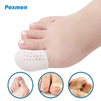 pexmen 2pcs gel big toe separeator breathable gel toe cap cover sleeves pain relief protector straighter foot care tool