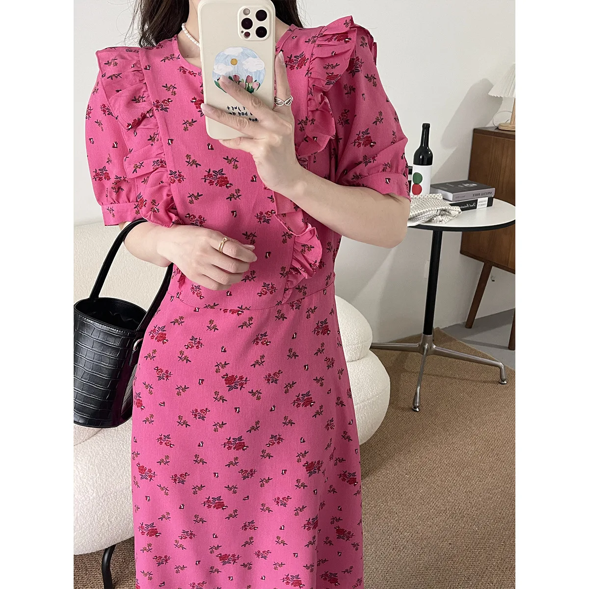 

Летнее платье Korobov, женские винтажные платья 2022, элегантные платья для женщин, Цветочное платье с круглым вырезом, французское платье, женск...