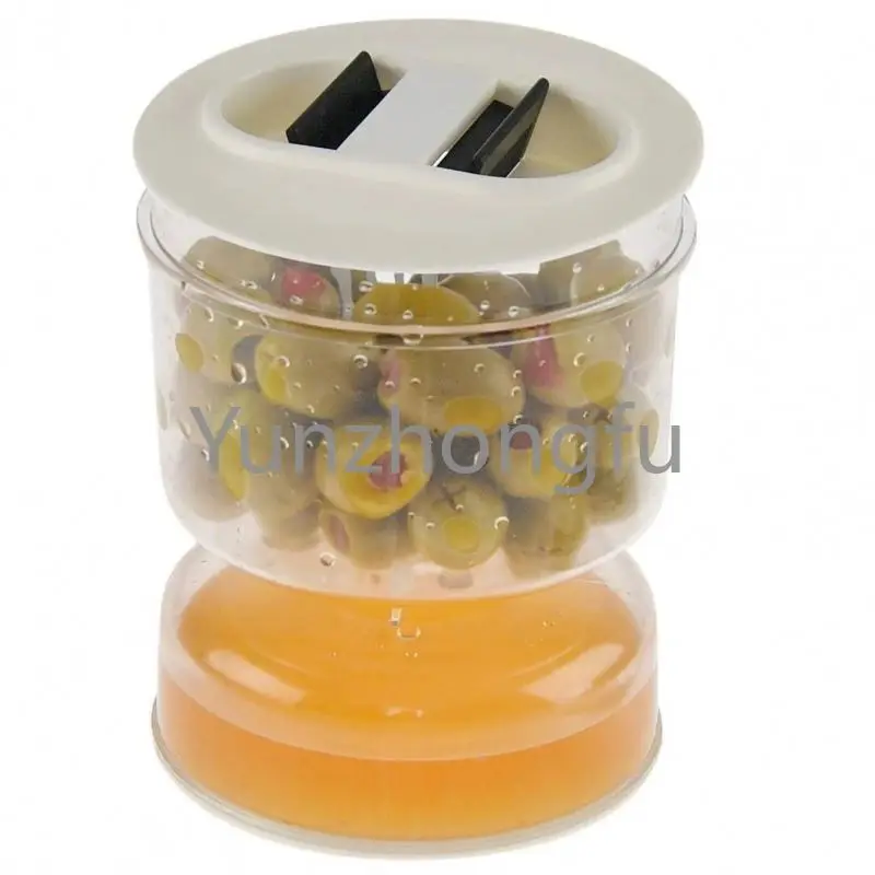 

2023 Hot Sales Juice Separator Dry Wet Dispenser Pickle Jar with Strainer Flip for Airtight Food Storage