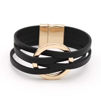 leather bracelets for women 2022 fashion bracelets bangles elegant multilayer wide wrap bracelet female jewelry gift