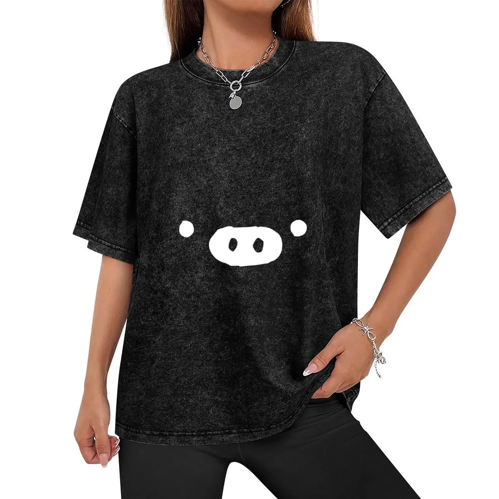 Monokuro Boo-Черная футболка большого размера эстетическая одежда для мужчин