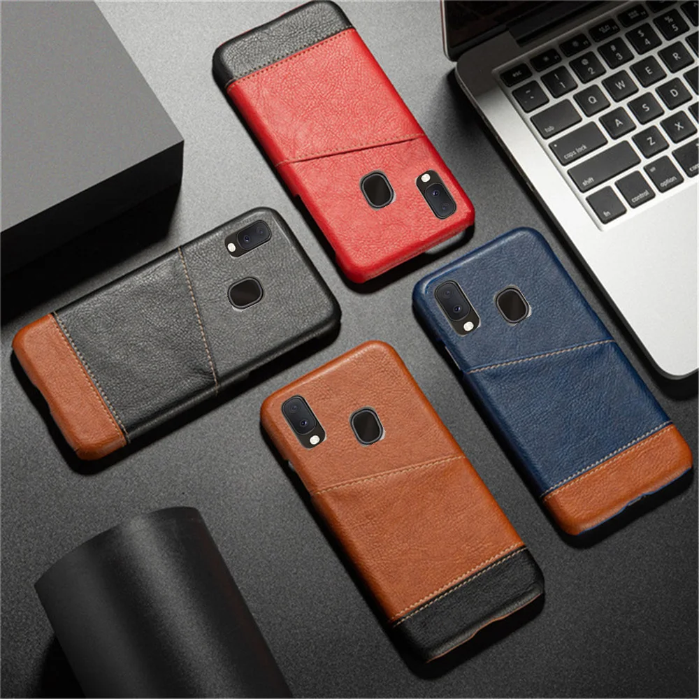

For Samsung A20 A 20 A205F A20E A 20 E A202F 20S Case For Samsung Galaxy A20 A20E A20S Mixed Splice PU Leather Credit Card Cover
