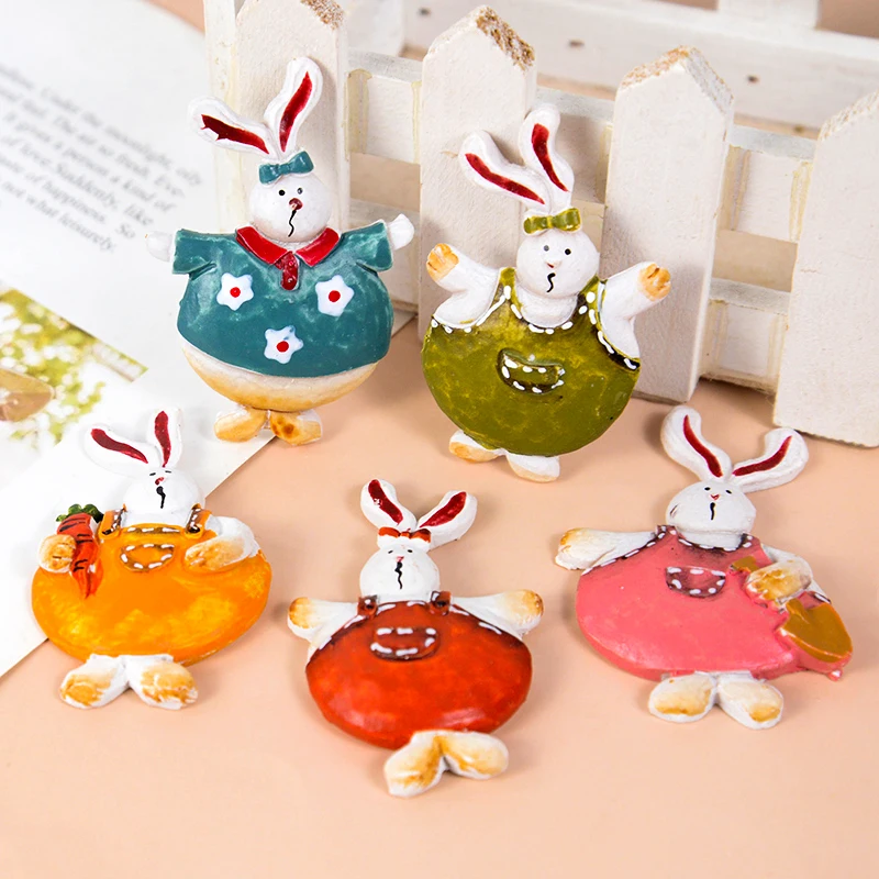

Cartoon Resin Rabbit Magnetic Refrigerator Sticker DIY Bunny 3D Stickers Ins Magnet Kitchen Accessories Easter Home Decoration