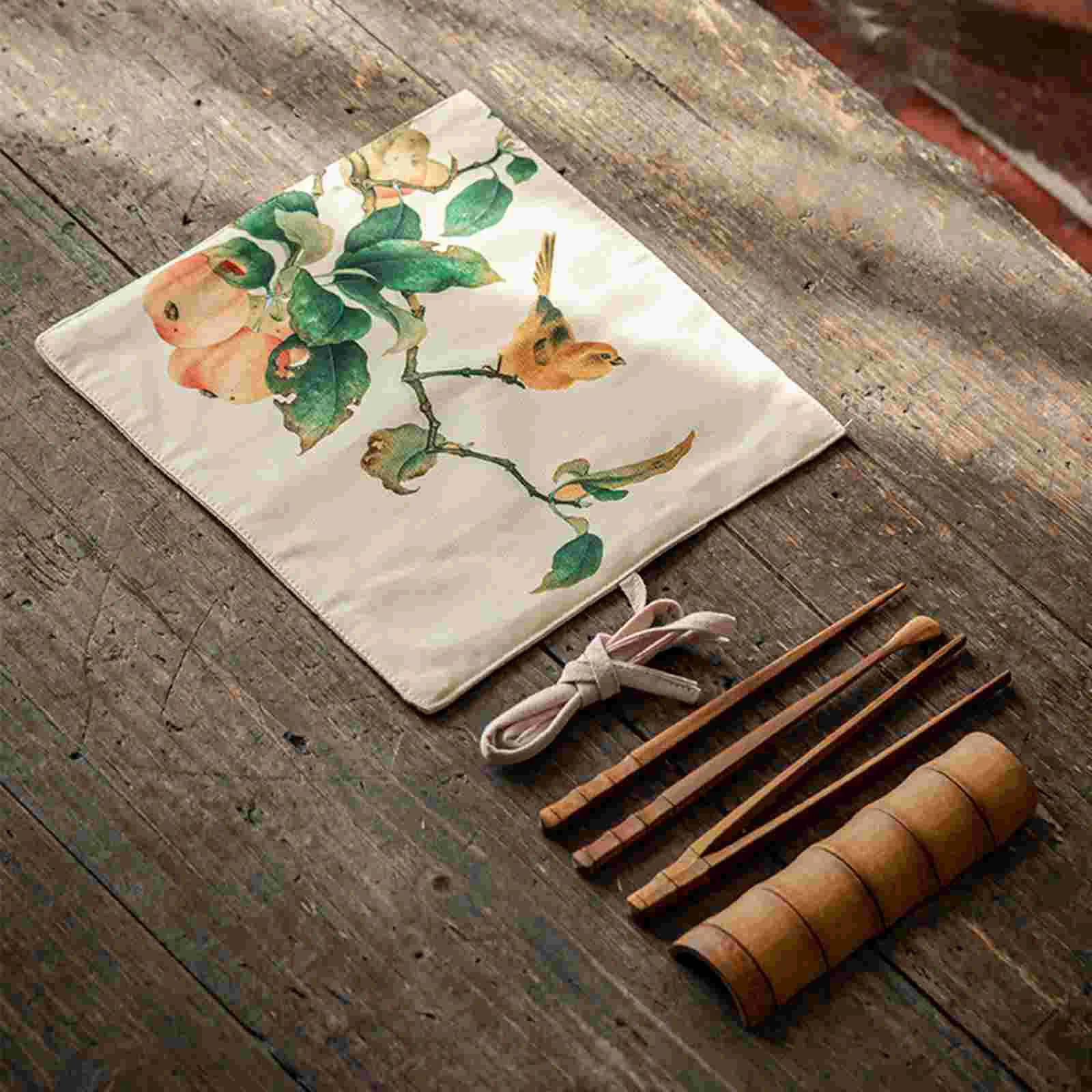 

Travel Cutlery Storage Bag Camping Reusable Utensil Pouch Portable Tableware Linen Cotton Outdoor Travel