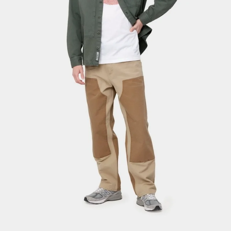 

DEEPTOWN Patchwork Cargo Pants Men Khaki Blue Straight Workwear Trousers Male Loose Casual Vintage Streetwear Hip Hop Fashion