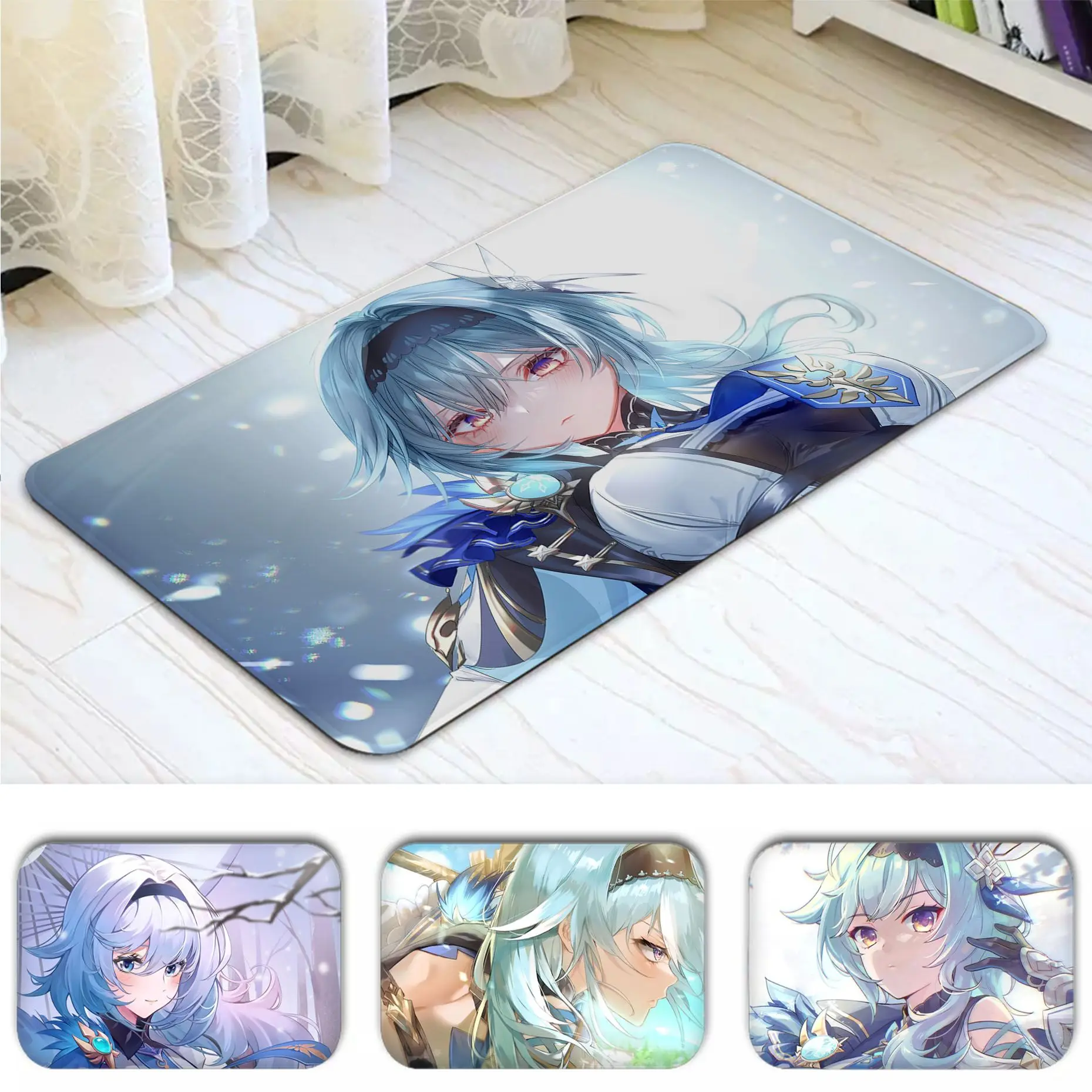 

Eula Genshin Impact Entrance Door Mat Nordic Style Bedroom Living Room Doormat Home Balcony Anti-Slip Bedside Area Rugs