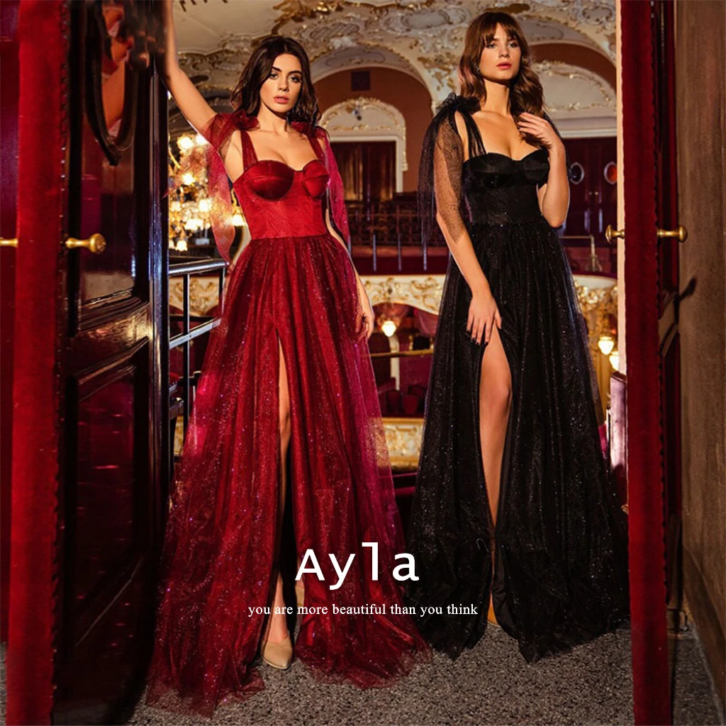 

Haute Couture High Split Evening Dress Exquisite Fabric Prom Gowns A Line Formal Gowns Evening Dresses Vestidos De Novia
