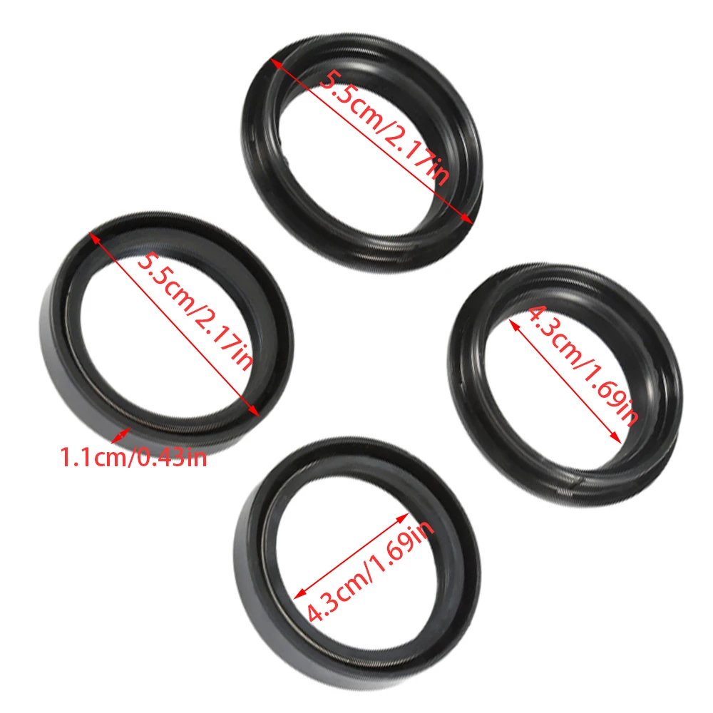 4 шт. 43x55x11 мм сальник передней вилки и пылезащитный чехол для Suzuki RM125 Honda CR125R Kawasaki