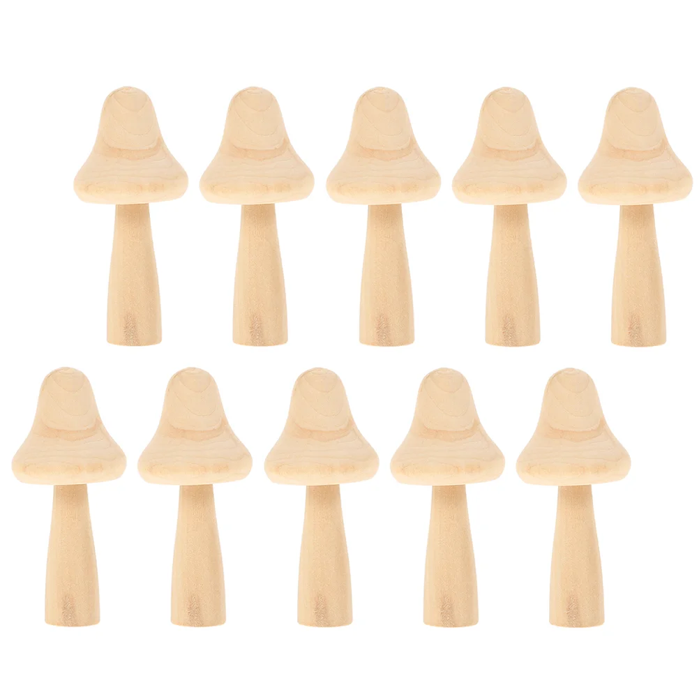 

Wooden Mushroomdolls Wood Peg Unfinished Ornament Mushrooms Pegs People Set Figures Game Shape Figureto Figurine Craft Natural
