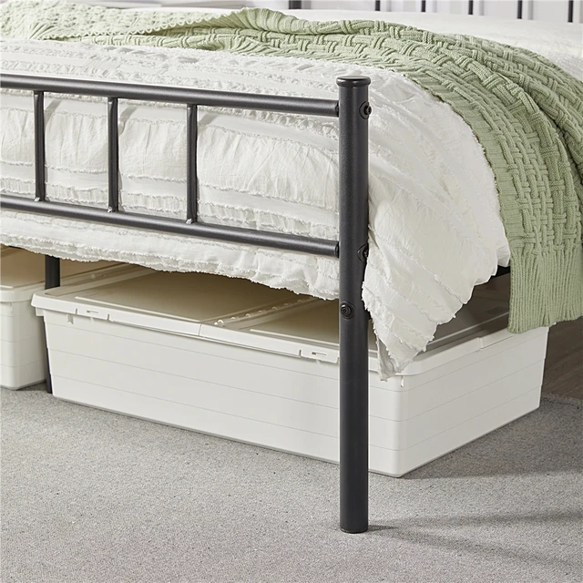 Metal Full Bed with Headboard and Footboard, Black Queen Bed Frame Furniture Bedroom 4