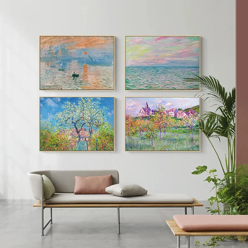 Современный абстрактный пейзаж настенное искусство известный Клод Моне холст