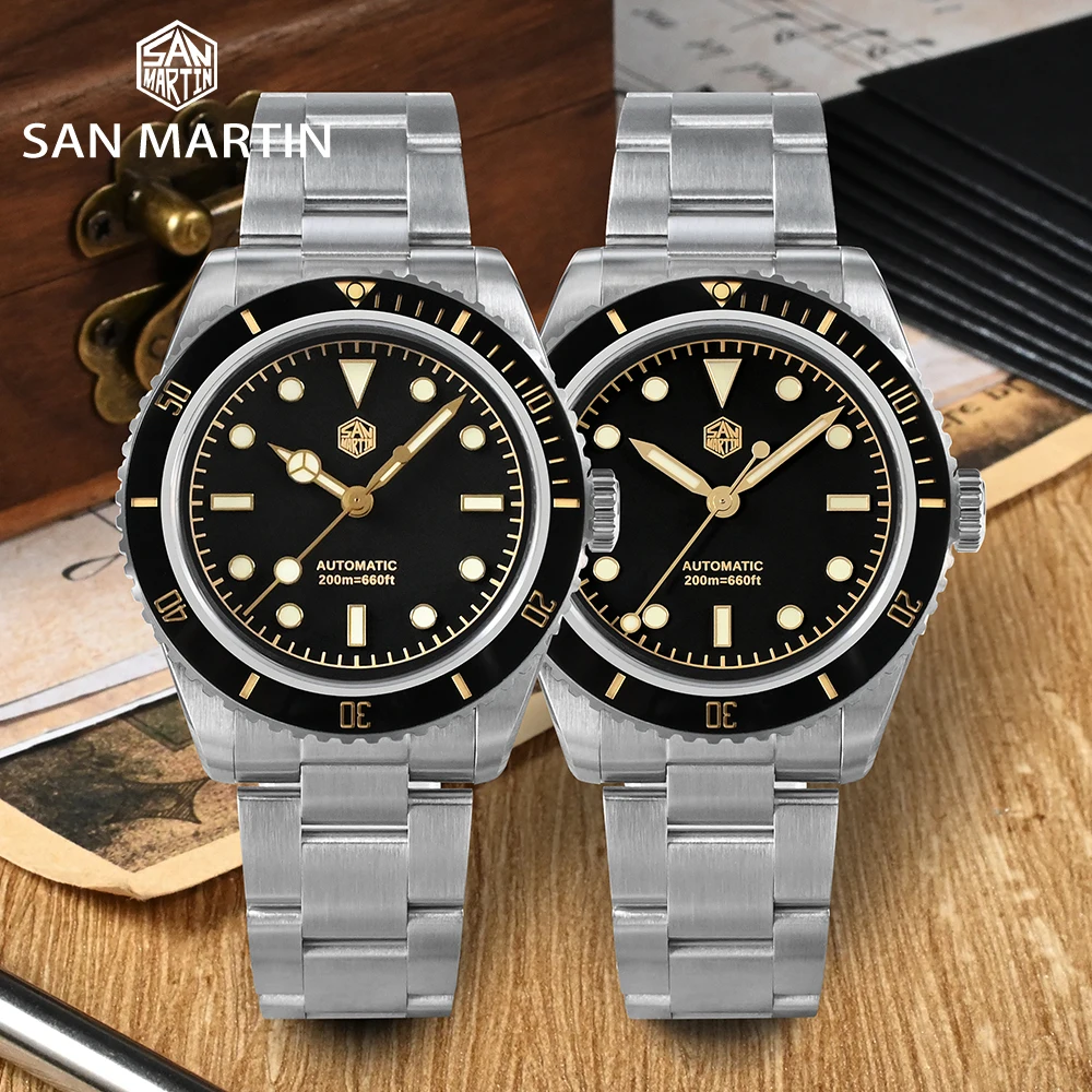 

San Martin Water Ghost 6200 Diving Watch For Men Sapphire Mirror Automatic Mechanical Wristwatch 20Bar Waterproof Relojes hombre