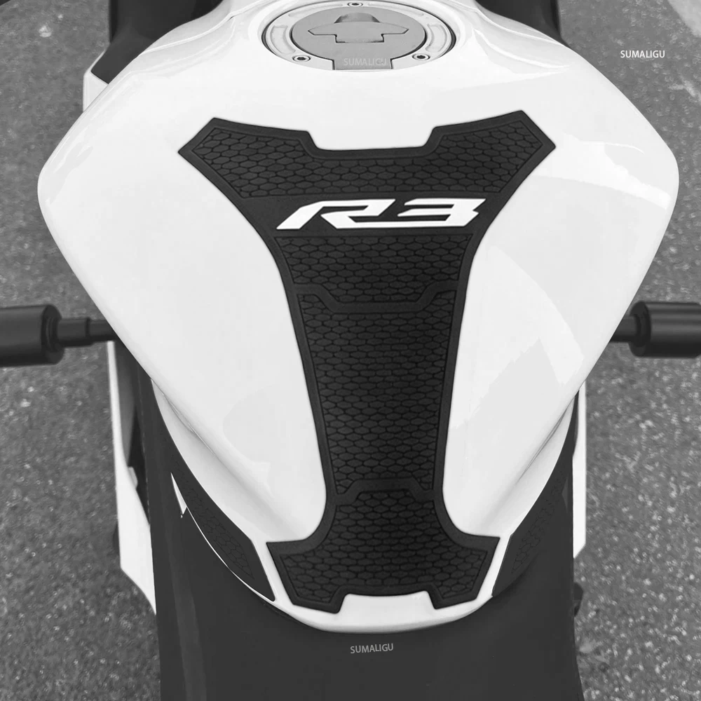 Фото Аксессуары для мотоциклов Yamaha YZF R3 R25 2019-2024, наклейки на топливный бак, противоскользящие защитные наклейки, наколенники №3