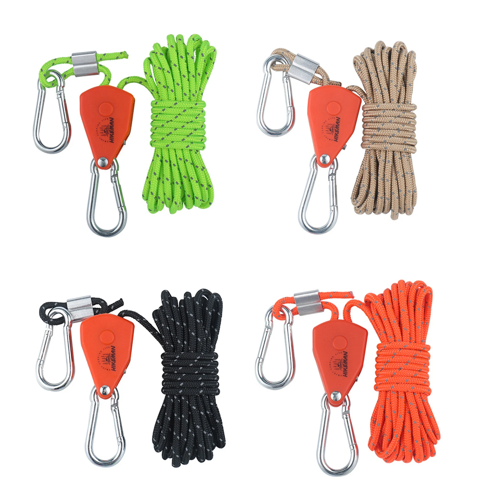 

4mmx4m Reflective Camp Tent Rope Outdoor Guy Lines With Tensioner Noctilucent Camping Tent Lock Cord Tool Camping Line Picnic