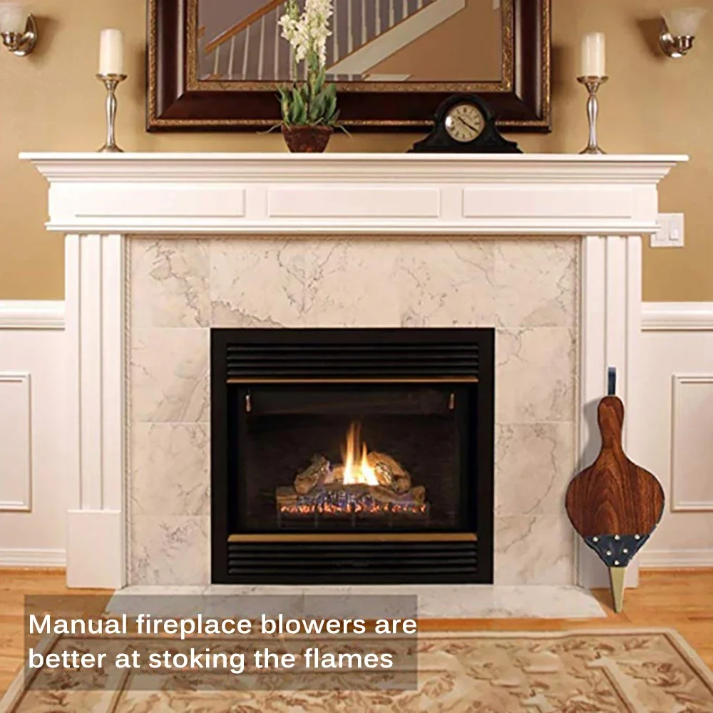 12x30 см Деревянный Портативный Ручной каминный вентилятор ручной уличный прибор