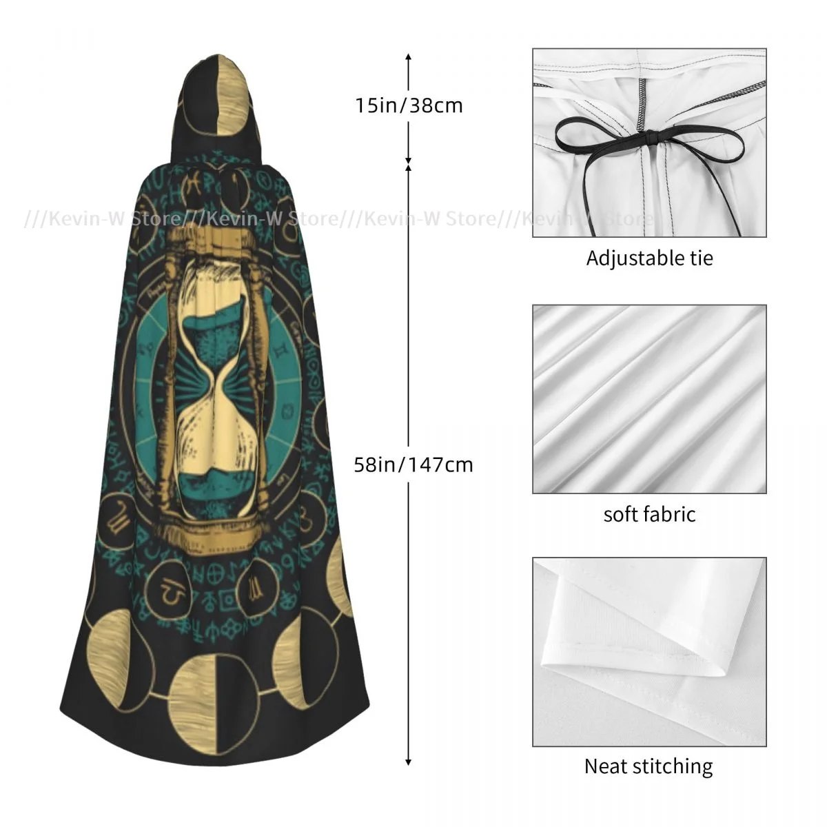 Унисекс ведьма двусторонняя с капюшоном накидка вампирами для взрослых плащ