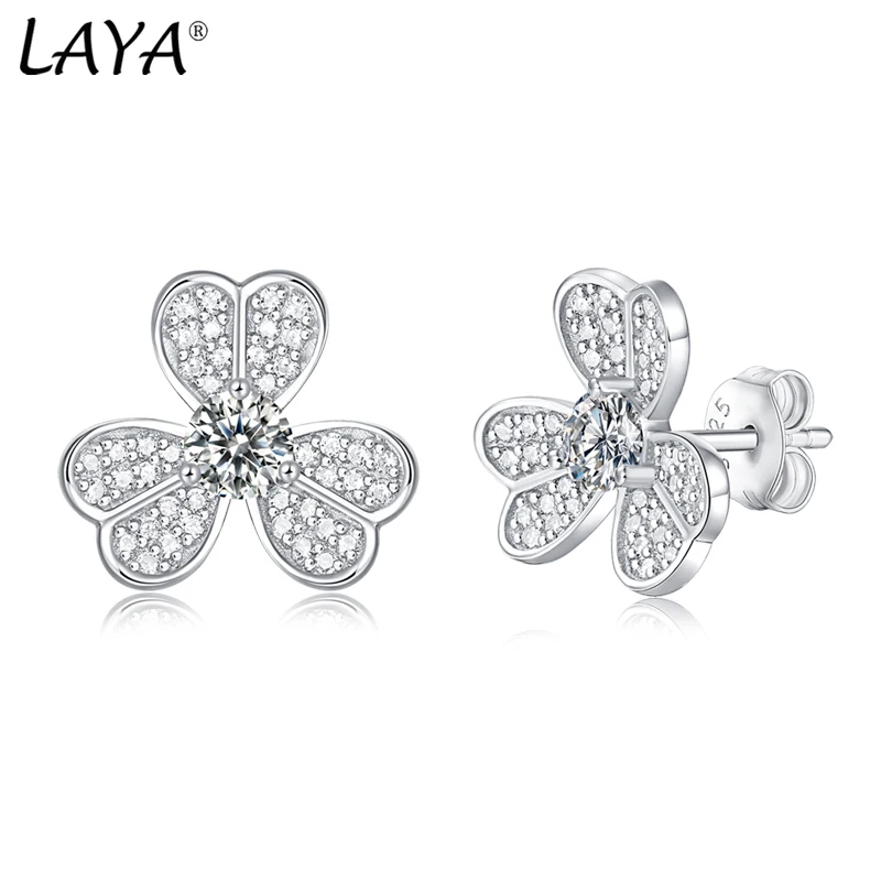 

LAYA Classic 1ct Moissanite Stud Earrings For Charm Women 100% 925 Sterling Silver Engagement Wedding Luxury Fine Jewelry