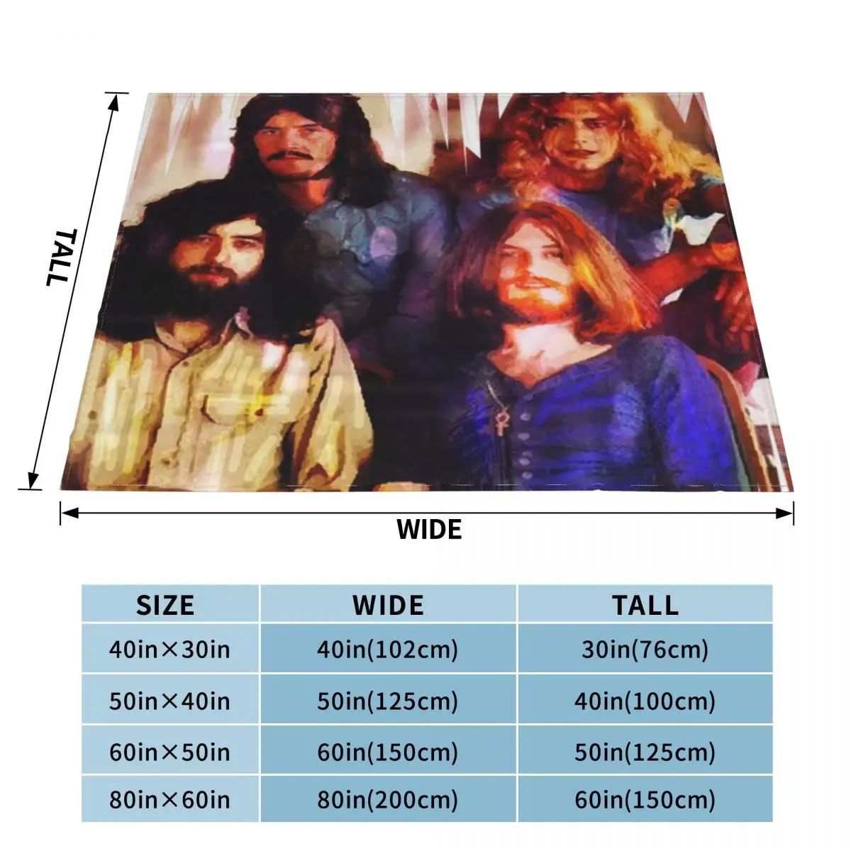 L3d Zepelin Retro Classic Ультрамягкое одеяло из микрофлиса