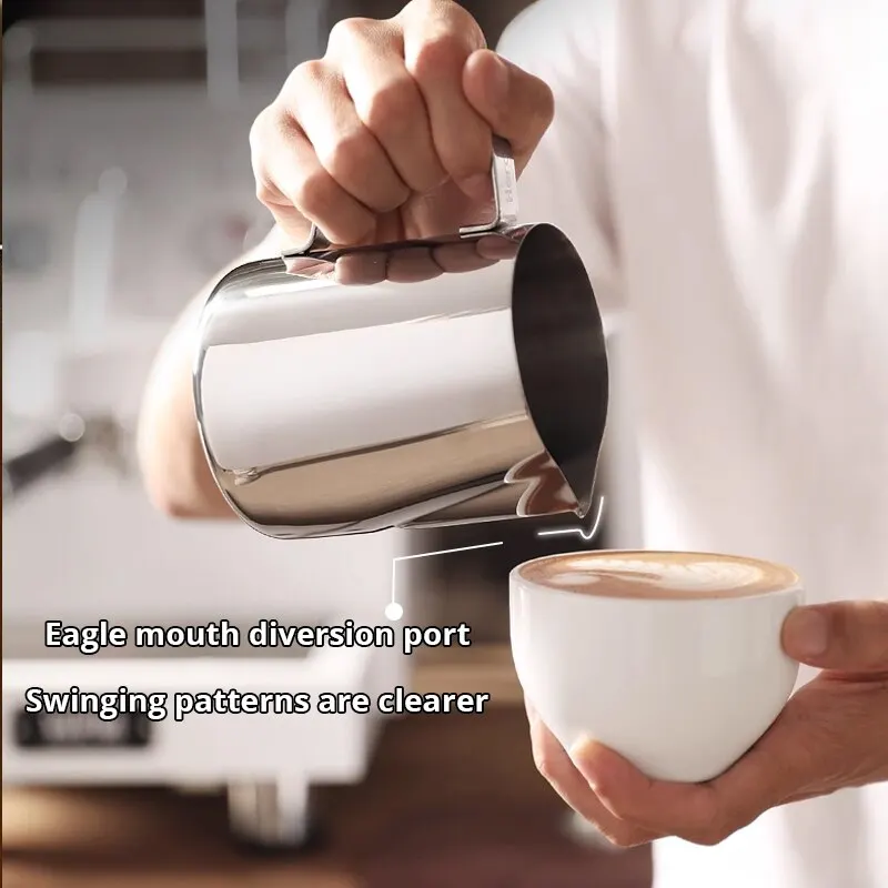 

Stainless Steel Milk Frothing Pitcher Espresso Steaming Coffee Barista Latte Frother Cup Cappuccino Milk Jug Cream Froth Pitcher